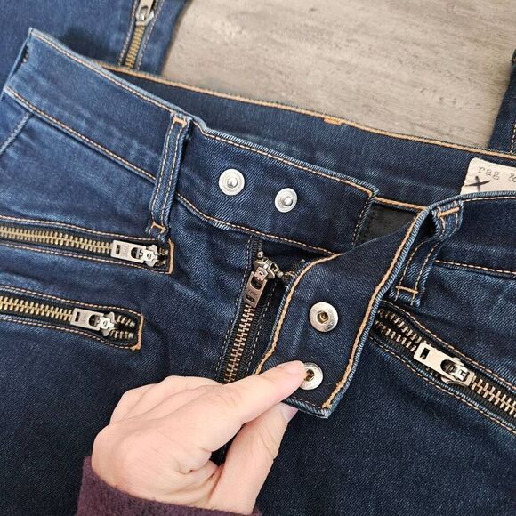 Rag & Bone Moto Zipper Detail Skinny Jeans - Picture 3 of 9